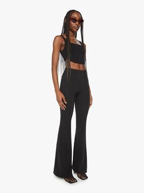 NEW MOTHER The Smooth Cruiser Heel Pull On Flare Pants Black XS High Rise